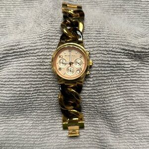 Michael Kors Tortise Twist Link Watch Rose Face
